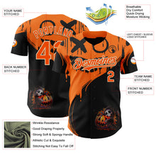 Charger l'image dans la galerie, Custom Orange Black-City Cream 3D Halloween Spooky Pumpkin Graffiti Authentic Baseball Jersey