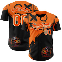 Charger l'image dans la galerie, Custom Orange Black-City Cream 3D Halloween Spooky Pumpkin Graffiti Authentic Baseball Jersey