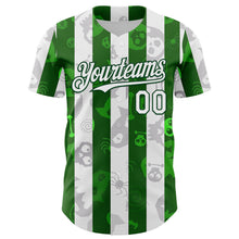 Загрузить изображение в средство просмотра галереи, Custom White Green 3D Halloween Spooky Spider Stripe Authentic Baseball Jersey