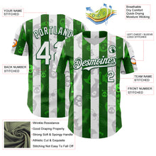 Загрузить изображение в средство просмотра галереи, Custom White Green 3D Halloween Spooky Spider Stripe Authentic Baseball Jersey