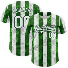 Загрузить изображение в средство просмотра галереи, Custom White Green 3D Halloween Spooky Spider Stripe Authentic Baseball Jersey