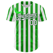 Загрузить изображение в средство просмотра галереи, Custom White Green 3D Halloween Spooky Bat Stripe Authentic Baseball Jersey