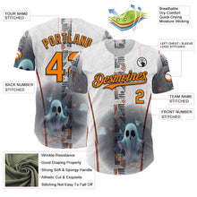 Загрузить изображение в средство просмотра галереи, Custom White Bay Orange Gray-Black 3D Halloween Spooky Pumpkin Authentic Baseball Jersey