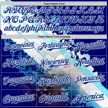 Load image into Gallery viewer, Custom Blue Royal-White 3D Halloween Spooky Pumpkin Bat Authentic Baseball Jersey