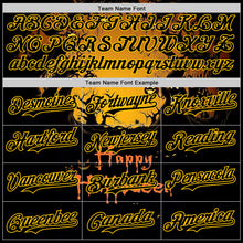 Загрузить изображение в средство просмотра галереи, Custom Yellow Black 3D Halloween Spooky Pumpkin Authentic Baseball Jersey