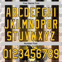Load image into Gallery viewer, Custom Black Yellow-White 3D Halloween Spooky Pumpkin Stripe Authentic Baseball Jersey