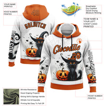 Загрузить изображение в средство просмотра галереи, Custom White Orange-Black 3D Halloween Pumpkin Spooky Sports Pullover Sweatshirt Hoodie