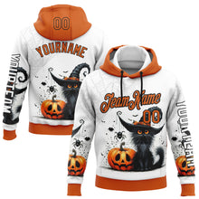 Загрузить изображение в средство просмотра галереи, Custom White Orange-Black 3D Halloween Pumpkin Spooky Sports Pullover Sweatshirt Hoodie