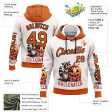 Charger l'image dans la galerie, Custom White Orange-Black 3D Halloween Pumpkin Spooky Sports Pullover Sweatshirt Hoodie
