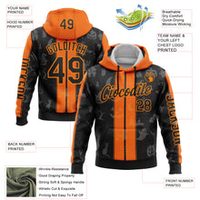Загрузить изображение в средство просмотра галереи, Custom Black Orange-Bay Orange 3D Halloween Pumpkin Spooky Stripe Sports Pullover Sweatshirt Hoodie