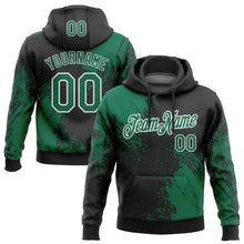 Load image into Gallery viewer, Custom Stitched Black Kelly Green-White 3D Pattern Design Abstract Brush Stroke Sports Pullover Sweatshirt Hoodie
