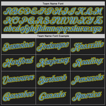 Load image into Gallery viewer, Custom Stitched Black Shadow Blue-Light Yellow 3D Pattern Design Abstract Brush Stroke Sports Pullover Sweatshirt Hoodie