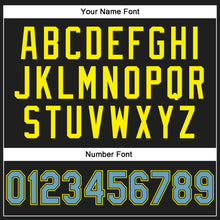 Load image into Gallery viewer, Custom Stitched Black Shadow Blue-Light Yellow 3D Pattern Design Abstract Brush Stroke Sports Pullover Sweatshirt Hoodie