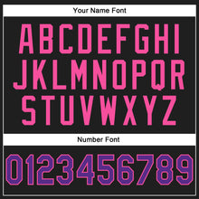 Charger l'image dans la galerie, Custom Stitched Black Purple-Pink 3D Pattern Design Abstract Brush Stroke Sports Pullover Sweatshirt Hoodie