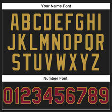 Load image into Gallery viewer, Custom Stitched Black Crimson-Old Gold 3D Pattern Design Abstract Brush Stroke Sports Pullover Sweatshirt Hoodie