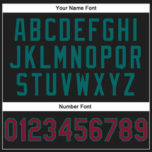 Load image into Gallery viewer, Custom Stitched Black Crimson-Teal 3D Pattern Design Abstract Brush Stroke Sports Pullover Sweatshirt Hoodie