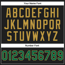 Load image into Gallery viewer, Custom Stitched Black Kelly Green-Old Gold 3D Pattern Design Abstract Brush Stroke Sports Pullover Sweatshirt Hoodie