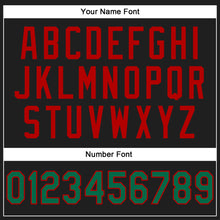 Load image into Gallery viewer, Custom Stitched Black Kelly Green-Red 3D Pattern Design Abstract Brush Stroke Sports Pullover Sweatshirt Hoodie