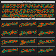 Load image into Gallery viewer, Custom Stitched Black Kelly Green-Orange 3D Pattern Design Abstract Brush Stroke Sports Pullover Sweatshirt Hoodie