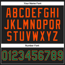 Load image into Gallery viewer, Custom Stitched Black Kelly Green-Orange 3D Pattern Design Abstract Brush Stroke Sports Pullover Sweatshirt Hoodie