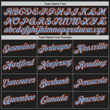 Load image into Gallery viewer, Custom Stitched Black Light Blue-Orange 3D Pattern Design Abstract Brush Stroke Sports Pullover Sweatshirt Hoodie