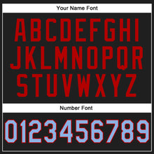 Load image into Gallery viewer, Custom Stitched Black Light Blue-Red 3D Pattern Design Abstract Brush Stroke Sports Pullover Sweatshirt Hoodie