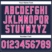 Load image into Gallery viewer, Custom Stitched Navy Pink-White 3D Pattern Design Abstract Brush Stroke Sports Pullover Sweatshirt Hoodie