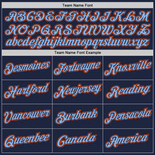 Laden Sie das Bild in den Galerie-Viewer, Custom Stitched Navy Light Blue-Orange 3D Pattern Design Abstract Brush Stroke Sports Pullover Sweatshirt Hoodie