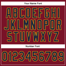 Laden Sie das Bild in den Galerie-Viewer, Custom Stitched Crimson Navy-Gold 3D Pattern Design Abstract Brush Stroke Sports Pullover Sweatshirt Hoodie