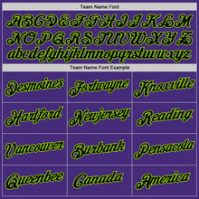 Загрузить изображение в средство просмотра галереи, Custom Stitched Purple Black-Neon Green 3D Pattern Design Abstract Brush Stroke Sports Pullover Sweatshirt Hoodie