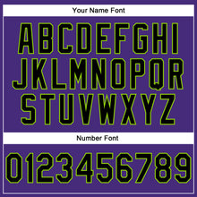 Загрузить изображение в средство просмотра галереи, Custom Stitched Purple Black-Neon Green 3D Pattern Design Abstract Brush Stroke Sports Pullover Sweatshirt Hoodie