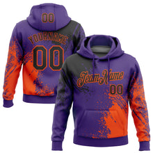 Загрузить изображение в средство просмотра галереи, Custom Stitched Purple Black-Orange 3D Pattern Design Abstract Brush Stroke Sports Pullover Sweatshirt Hoodie