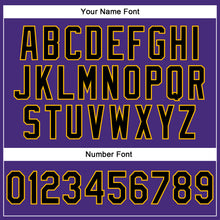 Загрузить изображение в средство просмотра галереи, Custom Stitched Purple Black-Gold 3D Pattern Design Abstract Brush Stroke Sports Pullover Sweatshirt Hoodie