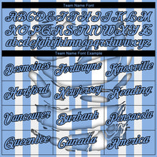 Load image into Gallery viewer, Custom Stitched Light Blue White-Black 3D Pattern Design Stripe Sports Pullover Sweatshirt Hoodie