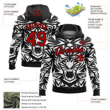 Загрузить изображение в средство просмотра галереи, Custom Stitched Black Red-White 3D Pattern Design Geometric Shape Sports Pullover Sweatshirt Hoodie