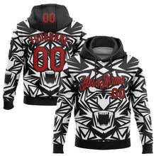 Загрузить изображение в средство просмотра галереи, Custom Stitched Black Red-White 3D Pattern Design Geometric Shape Sports Pullover Sweatshirt Hoodie