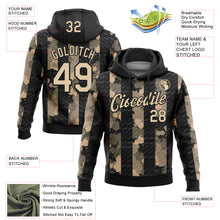 Load image into Gallery viewer, Custom Stitched Black City Cream 3D Pattern Design Line Sports Pullover Sweatshirt Hoodie
