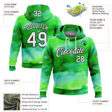 Загрузить изображение в средство просмотра галереи, Custom Stitched Green White-Black 3D Pattern Design Watercolor Sports Pullover Sweatshirt Hoodie