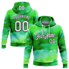 Загрузить изображение в средство просмотра галереи, Custom Stitched Green White-Black 3D Pattern Design Watercolor Sports Pullover Sweatshirt Hoodie