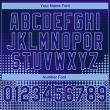 Laden Sie das Bild in den Galerie-Viewer, Custom Stitched Dark Purple Light Blue-Navy 3D Pattern Design Modern Polka Dot Sports Pullover Sweatshirt Hoodie