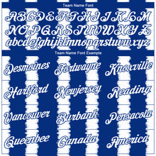 Laden Sie das Bild in den Galerie-Viewer, Custom Stitched Royal White 3D Pattern Design Line Sports Pullover Sweatshirt Hoodie