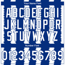 Laden Sie das Bild in den Galerie-Viewer, Custom Stitched Royal White 3D Pattern Design Line Sports Pullover Sweatshirt Hoodie