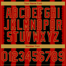 Загрузить изображение в средство просмотра галереи, Custom Stitched Black Red-Old Gold 3D Pattern Design Line Sports Pullover Sweatshirt Hoodie