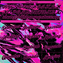 Load image into Gallery viewer, Custom Stitched Black Deep Pink 3D Pattern Design Abstract Trendy Holographic Vaporwave Style Sports Pullover Sweatshirt Hoodie