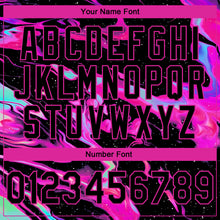 Load image into Gallery viewer, Custom Stitched Black Deep Pink 3D Pattern Design Abstract Trendy Holographic Vaporwave Style Sports Pullover Sweatshirt Hoodie