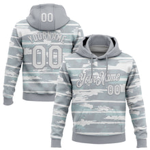 Загрузить изображение в средство просмотра галереи, Custom Stitched Gray White 3D Pattern Design Line Sports Pullover Sweatshirt Hoodie
