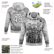 Загрузить изображение в средство просмотра галереи, Custom Stitched Gray White-Black 3D Pattern Design Soldier Sports Pullover Sweatshirt Hoodie