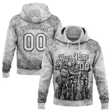 Загрузить изображение в средство просмотра галереи, Custom Stitched Gray White-Black 3D Pattern Design Soldier Sports Pullover Sweatshirt Hoodie