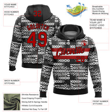 Загрузить изображение в средство просмотра галереи, Custom Stitched Black Red-White 3D Pattern Design Geometric Shape Sports Pullover Sweatshirt Hoodie