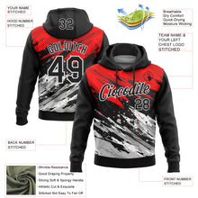 Загрузить изображение в средство просмотра галереи, Custom Stitched Black Red-White 3D Pattern Design Splash Sports Pullover Sweatshirt Hoodie
